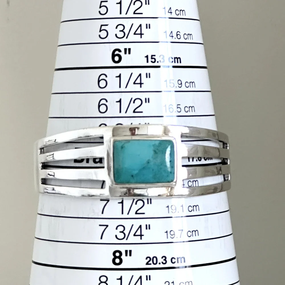 Barse Designer 925 Sterling Silver Chunky Turquoise Vintage Cuff Bracelet 7